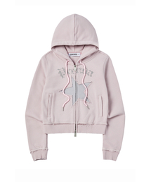 STAR CUT-OFF HOOD ZIP-UP LIGHT PINK