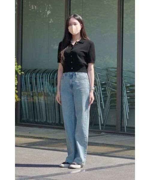 MUSINSA STANDARD WOMAN（ムシンサスタンダードウーマン）の「レディースクレープカラー半袖カーディガン[ブラック]（カーディガン/ボレロ・レディース・その他・SMALL/MEDIUM/LARGE/X-SMALL）」の8枚目の写真