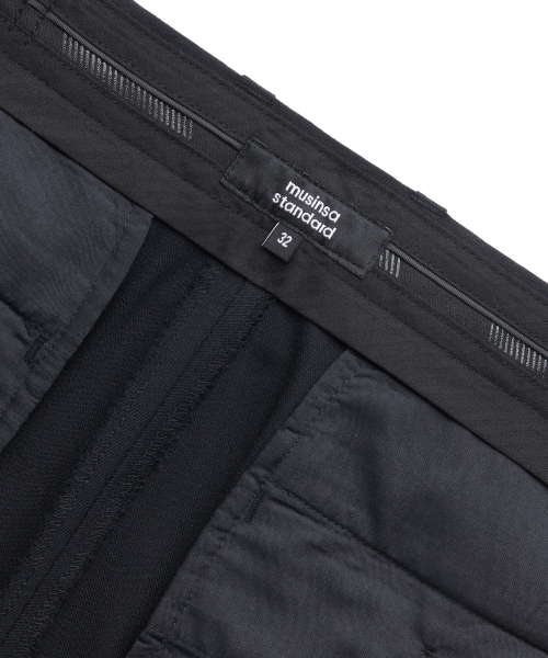 MUSINSA STANDARD（ムシンサスタンダード）の「ウールテーパード隠しバンディングクロップドスラックス[ブラック]（スラックス・メンズ・その他・36/34/32/30/31/33/26/27/28/29）」の8枚目の写真