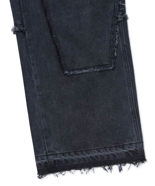 NOMANUAL(NOMANUAL)の「RAW EDGE DOUBLE KNEE PANTS - WASHED BLACK(デニムパンツ・レディース・その他・X-SMALL/SMALL/MEDIUM/LARGE)」の5枚目の写真