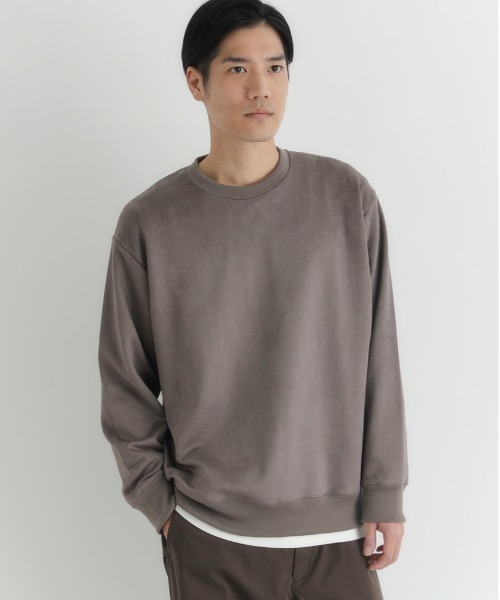 BACK NUMBER】フェイクスエード トレーナー (ソフトタッチ/微光沢/上品