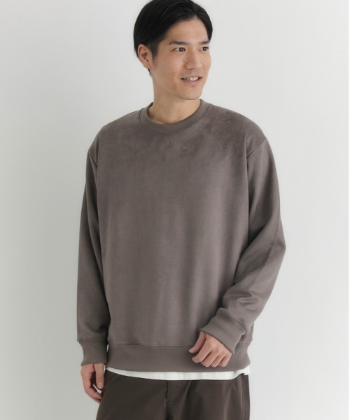 BACK NUMBER(バックナンバー)の「【BACK NUMBER】フェイクスエード トレーナー (ソフトタッチ/微光沢/上品カジュアル/ダンボール素材)(スウェット・メンズ・ダークグレー/ブルー/ベージュ・L/XL/M)」の9枚目の写真