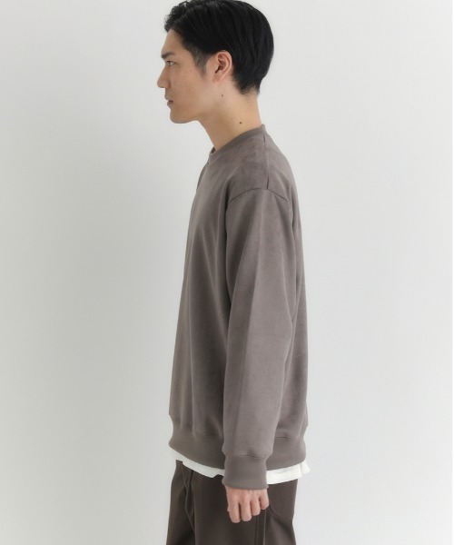 BACK NUMBER(バックナンバー)の「【BACK NUMBER】フェイクスエード トレーナー (ソフトタッチ/微光沢/上品カジュアル/ダンボール素材)(スウェット・メンズ・ダークグレー/ブルー/ベージュ・L/XL/M)」の10枚目の写真