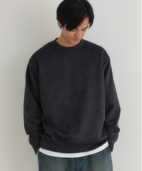BACK NUMBER(バックナンバー)の「【BACK NUMBER】フェイクスエード トレーナー (ソフトタッチ/微光沢/上品カジュアル/ダンボール素材)(スウェット・メンズ・ダークグレー/ブルー/ベージュ・L/XL/M)」の13枚目の写真