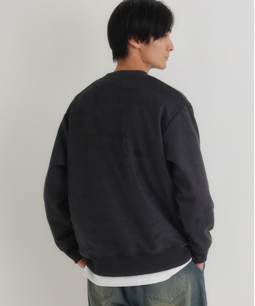 BACK NUMBER(バックナンバー)の「【BACK NUMBER】フェイクスエード トレーナー (ソフトタッチ/微光沢/上品カジュアル/ダンボール素材)(スウェット・メンズ・ダークグレー/ブルー/ベージュ・L/XL/M)」の15枚目の写真