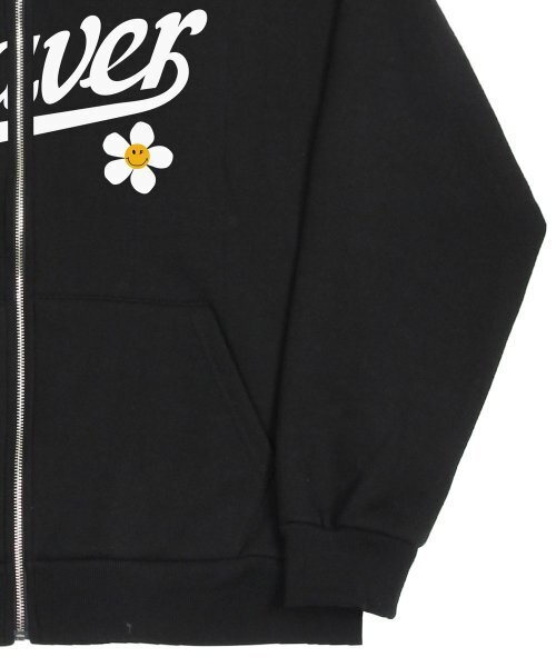 GRAVER（グレーバー）の「[UNISEX]ビッグベースボールロゴフラワーフードジップアップ_ブラック（パーカー・レディース・ブラック・LARGE/MEDIUM）」の7枚目の写真