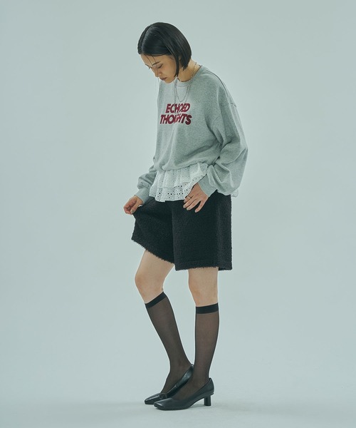 ROSE BUD（ローズバッド）の「LACE HEM SWEATSHIRT（スウェット・レディース・グレー/ネイビー・ONE SIZE）」の7枚目の写真