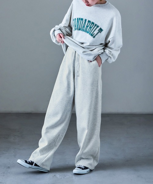 Fashion Letter(ファッションレター)の「裏毛フリース ボンディング イージーパンツ(スウェットパンツ・レディース・アイボリー/ブラック/杢グレー/オートミール/ブラウン・M)」の5枚目の写真
