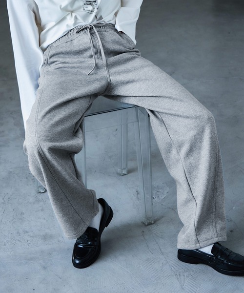 Fashion Letter(ファッションレター)の「裏毛フリース ボンディング イージーパンツ(スウェットパンツ・レディース・アイボリー/ブラック/杢グレー/オートミール/ブラウン・M)」の2枚目の写真