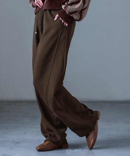 Fashion Letter(ファッションレター)の「裏毛フリース ボンディング イージーパンツ(スウェットパンツ・レディース・アイボリー/ブラック/杢グレー/オートミール/ブラウン・M)」の16枚目の写真