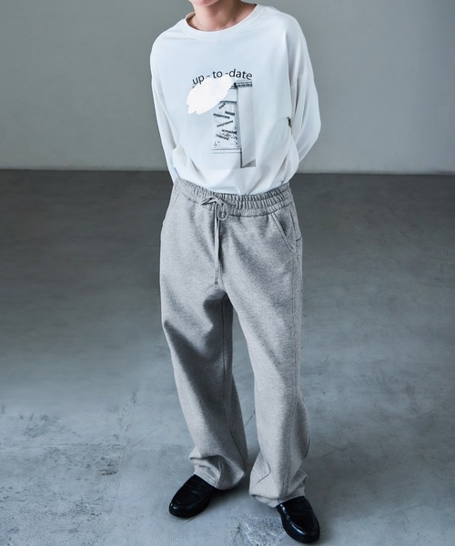 Fashion Letter(ファッションレター)の「裏毛フリース ボンディング イージーパンツ(スウェットパンツ・レディース・アイボリー/ブラック/杢グレー/オートミール/ブラウン・M)」の20枚目の写真