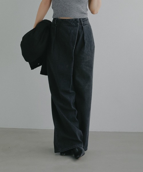 N WITH.(エヌウィズ)の「ラップデニムパンツ(デニムパンツ・レディース・ブラック/ブルー・X-SMALL/SMALL/MEDIUM)」の3枚目の写真