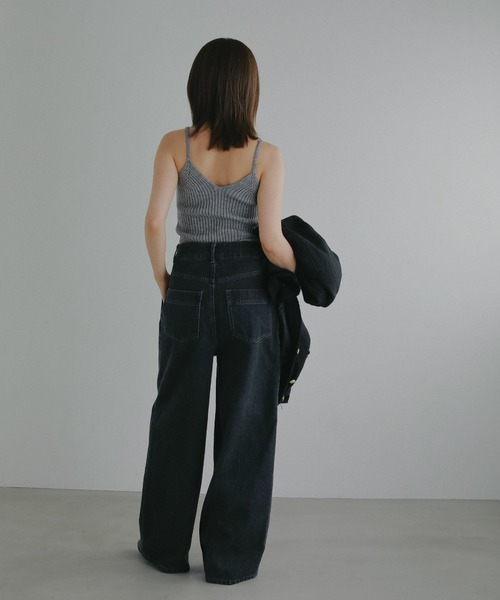 N WITH.(エヌウィズ)の「ラップデニムパンツ(デニムパンツ・レディース・ブラック/ブルー・X-SMALL/SMALL/MEDIUM)」の4枚目の写真