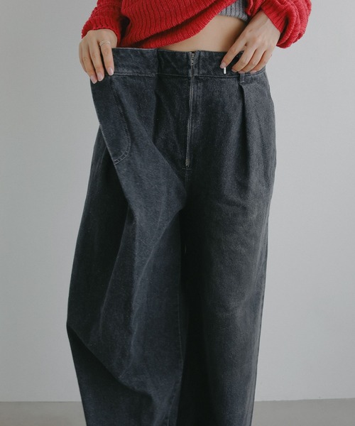 N WITH.(エヌウィズ)の「ラップデニムパンツ(デニムパンツ・レディース・ブラック/ブルー・X-SMALL/SMALL/MEDIUM)」の10枚目の写真