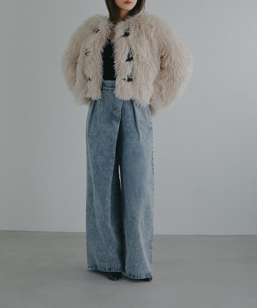 N WITH.(エヌウィズ)の「ラップデニムパンツ(デニムパンツ・レディース・ブラック/ブルー・X-SMALL/SMALL/MEDIUM)」の15枚目の写真