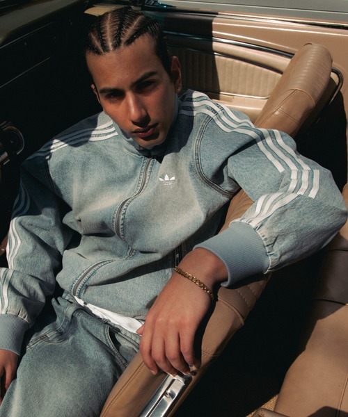 adidas（アディダス）の「adidas DENIM FIREBIRD TRACK TOP ATMOS / アディダス デニム ファイヤー バード トラックトップ アトモス【SP】（デニムジャケット・メンズ・ライトインディゴブルー・XXL/XL/L/M/S/XS/3XL）」の9枚目の写真