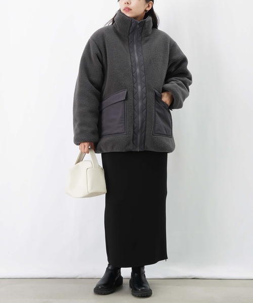 LUCA/LADY LUCK LUCA（ルカ/レディラックルカ）の「LC/LLL 中綿ボアリバーシブルブルゾン（ブルゾン・レディース・チャコールグレー/ブラック/ベージュ・FREE）」の16枚目の写真