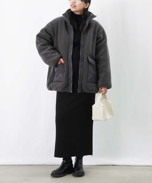 LUCA/LADY LUCK LUCA（ルカ/レディラックルカ）の「LC/LLL 中綿ボアリバーシブルブルゾン（ブルゾン・レディース・チャコールグレー/ブラック/ベージュ・FREE）」の19枚目の写真