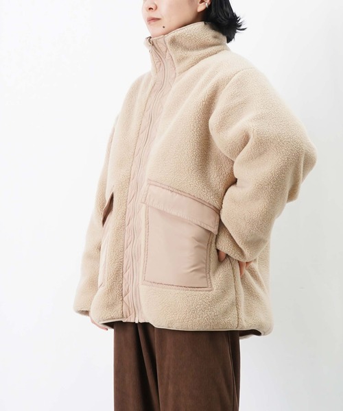 LUCA/LADY LUCK LUCA（ルカ/レディラックルカ）の「LC/LLL 中綿ボアリバーシブルブルゾン（ブルゾン・レディース・チャコールグレー/ブラック/ベージュ・FREE）」の5枚目の写真