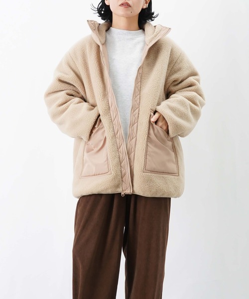 LUCA/LADY LUCK LUCA（ルカ/レディラックルカ）の「LC/LLL 中綿ボアリバーシブルブルゾン（ブルゾン・レディース・チャコールグレー/ブラック/ベージュ・FREE）」の8枚目の写真