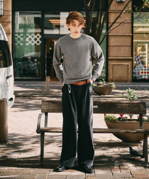 Regen Glanz(レーゲングランツ)の「sweat like simple crewneck knit / スウェットライクシンプルクルーネックニット(ニット/セーター・メンズ・ブラウン系その他/グレー/ブルー/グリーン/ワインレッド・MEDIUM/SMALL/LARGE)」の11枚目の写真