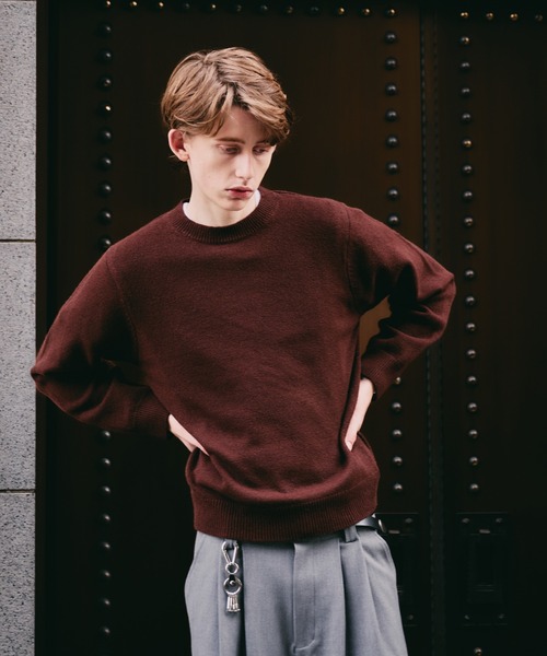Regen Glanz(レーゲングランツ)の「sweat like simple crewneck knit / スウェットライクシンプルクルーネックニット(ニット/セーター・メンズ・ブラウン系その他/グレー/ブルー/グリーン/ワインレッド・MEDIUM/SMALL/LARGE)」の16枚目の写真