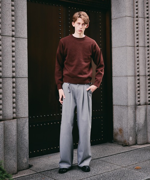 Regen Glanz(レーゲングランツ)の「sweat like simple crewneck knit / スウェットライクシンプルクルーネックニット(ニット/セーター・メンズ・ブラウン系その他/グレー/ブルー/グリーン/ワインレッド・MEDIUM/SMALL/LARGE)」の19枚目の写真