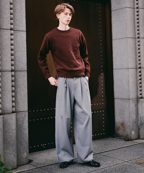 Regen Glanz(レーゲングランツ)の「sweat like simple crewneck knit / スウェットライクシンプルクルーネックニット(ニット/セーター・メンズ・ブラウン系その他/グレー/ブルー/グリーン/ワインレッド・MEDIUM/SMALL/LARGE)」の20枚目の写真