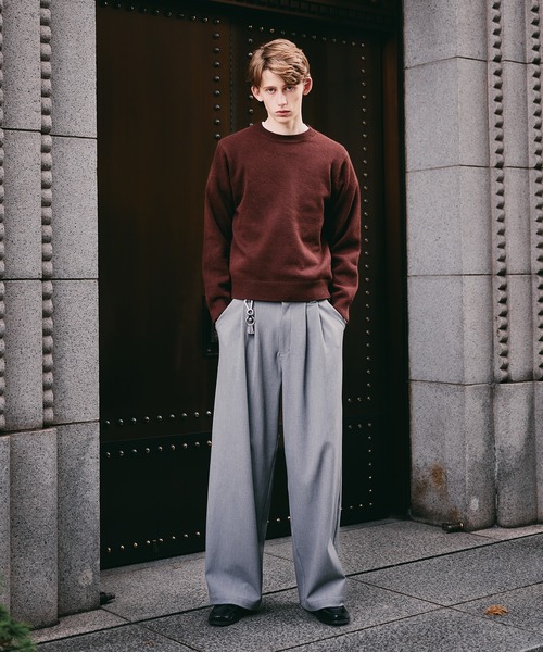Regen Glanz(レーゲングランツ)の「sweat like simple crewneck knit / スウェットライクシンプルクルーネックニット(ニット/セーター・メンズ・ブラウン系その他/グレー/ブルー/グリーン/ワインレッド・MEDIUM/SMALL/LARGE)」の18枚目の写真