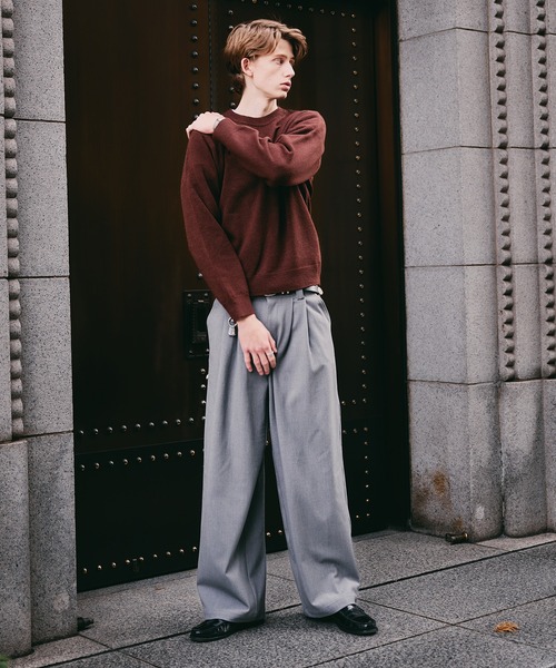 Regen Glanz(レーゲングランツ)の「sweat like simple crewneck knit / スウェットライクシンプルクルーネックニット(ニット/セーター・メンズ・ブラウン系その他/グレー/ブルー/グリーン/ワインレッド・MEDIUM/SMALL/LARGE)」の21枚目の写真