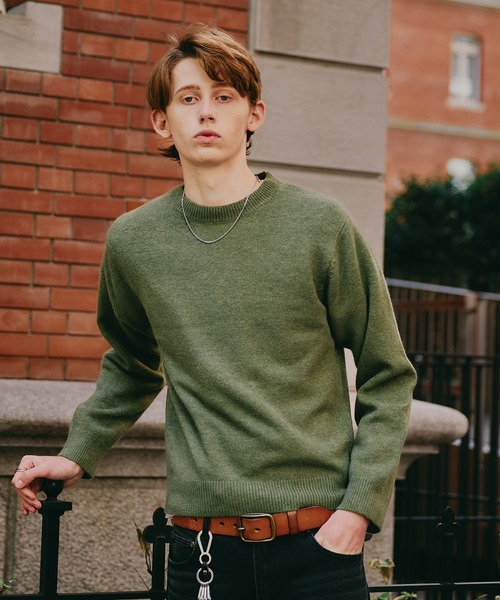 Regen Glanz(レーゲングランツ)の「sweat like simple crewneck knit / スウェットライクシンプルクルーネックニット(ニット/セーター・メンズ・ブラウン系その他/グレー/ブルー/グリーン/ワインレッド・MEDIUM/SMALL/LARGE)」の22枚目の写真