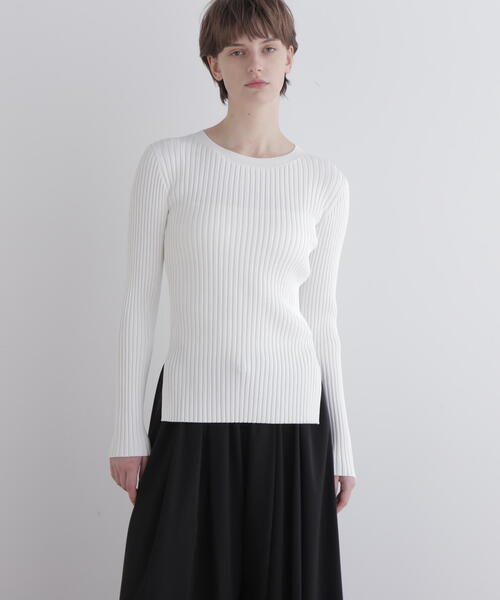 美品【LE PHIL】ワイドリブロングスリーブニット（青） ◇ワイドリブロングスリーブニット（ニット/セーター）｜LE PHIL