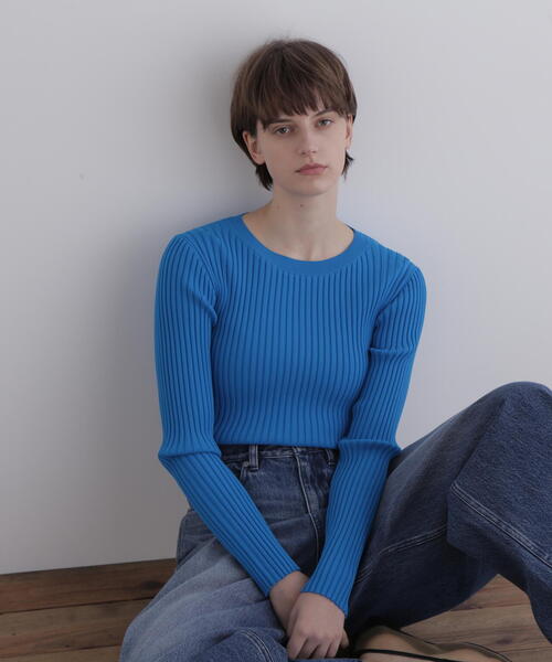 ◇ワイドリブロングスリーブニット（ニット/セーター）｜LE PHIL