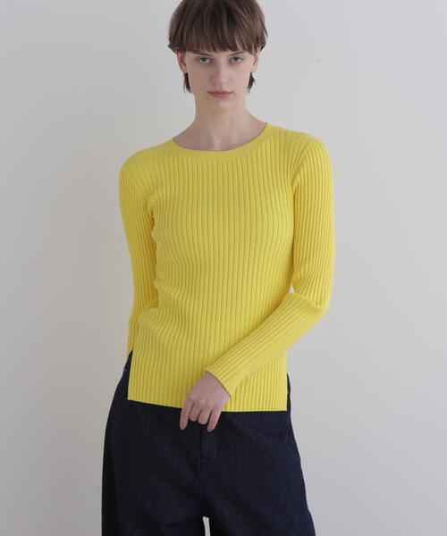 ◇ワイドリブロングスリーブニット（ニット/セーター）｜LE PHIL