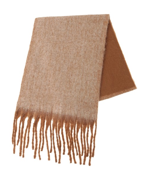 Green　Parks（グリーンパークス）の「・furry rate ヘアリーグラデーションマフラー（マフラー・レディース・ネイビー/キャメル/チャコールグレー・FREE）」の3枚目の写真