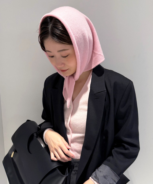 EDIT. FOR LULU(エディットフォールル)の「【hai/ハイ】Sophia Scarf(その他小物・レディース・ピンク/チャコールグレー・FREE)」の2枚目の写真