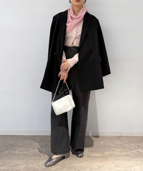 EDIT. FOR LULU(エディットフォールル)の「【hai/ハイ】Sophia Scarf(その他小物・レディース・ピンク/チャコールグレー・FREE)」の12枚目の写真