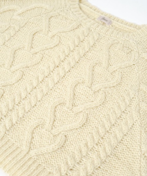 flower（フラワー）の「フラッフィーアランニット（ニット/セーター・レディース・レモンイエロー/レッド・FREE）」の6枚目の写真