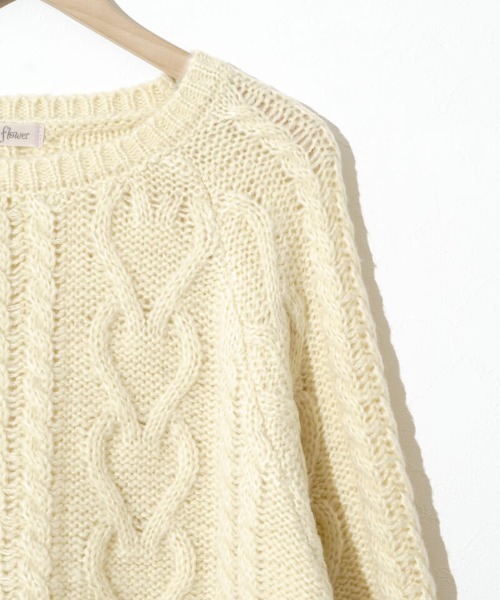 flower（フラワー）の「フラッフィーアランニット（ニット/セーター・レディース・レモンイエロー/レッド・FREE）」の7枚目の写真