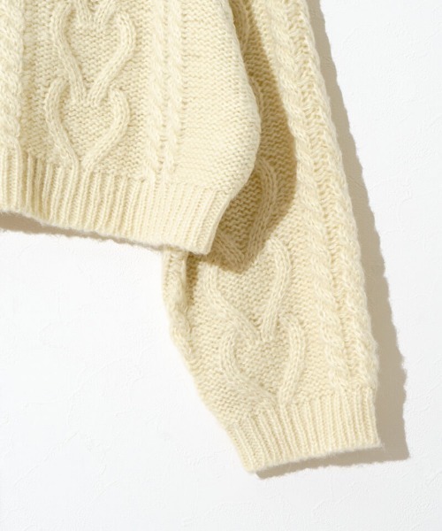 flower（フラワー）の「フラッフィーアランニット（ニット/セーター・レディース・レモンイエロー/レッド・FREE）」の8枚目の写真