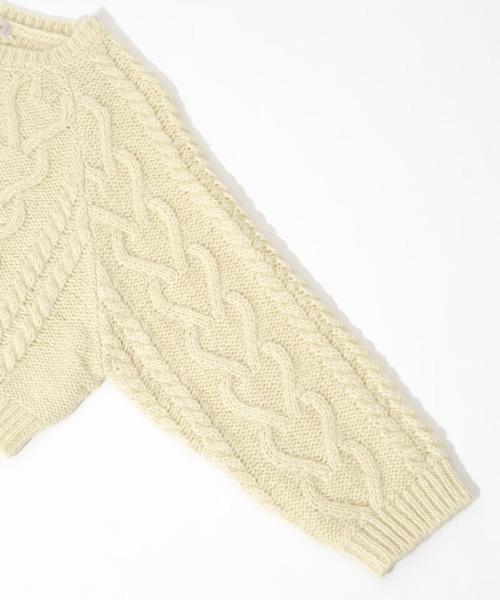 flower（フラワー）の「フラッフィーアランニット（ニット/セーター・レディース・レモンイエロー/レッド・FREE）」の9枚目の写真