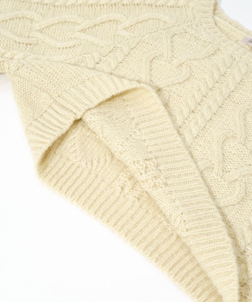 flower（フラワー）の「フラッフィーアランニット（ニット/セーター・レディース・レモンイエロー/レッド・FREE）」の10枚目の写真