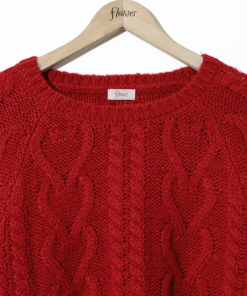 flower（フラワー）の「フラッフィーアランニット（ニット/セーター・レディース・レモンイエロー/レッド・FREE）」の13枚目の写真