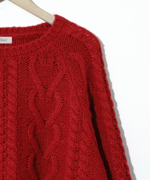 flower（フラワー）の「フラッフィーアランニット（ニット/セーター・レディース・レモンイエロー/レッド・FREE）」の15枚目の写真