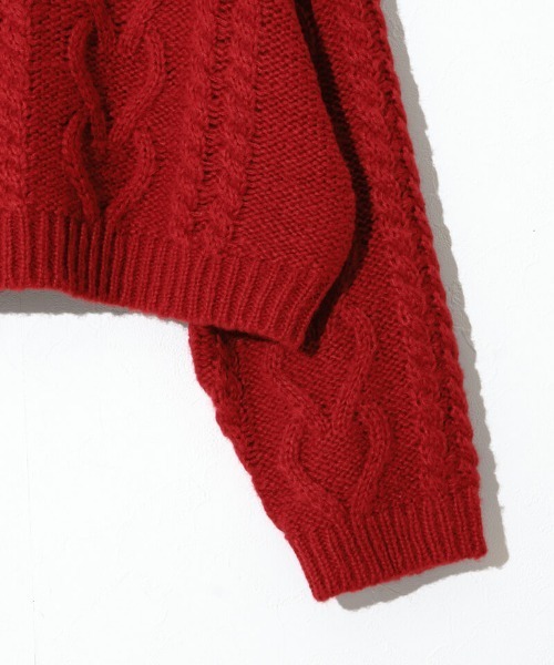 flower（フラワー）の「フラッフィーアランニット（ニット/セーター・レディース・レモンイエロー/レッド・FREE）」の16枚目の写真