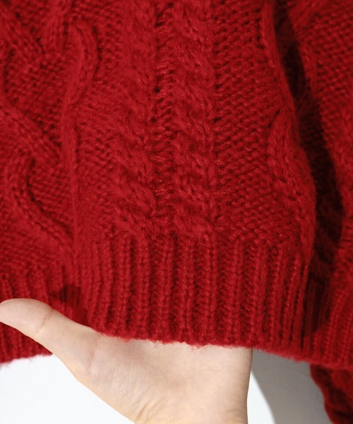 flower（フラワー）の「フラッフィーアランニット（ニット/セーター・レディース・レモンイエロー/レッド・FREE）」の18枚目の写真