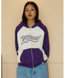COLOR BLOCK FLOW HOOD ZIP-UP PURPLE