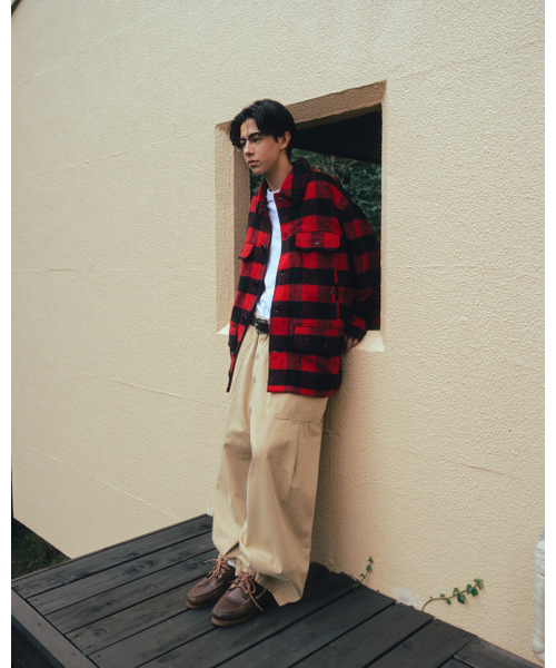 ANGLAN(アングラン)の「Mackinaw Checked Jacket - Red(その他アウター・メンズ・その他・FREE)」の5枚目の写真