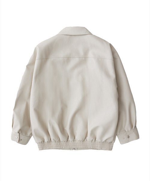 LADY VOLUME(レディーボリューム)の「465-1ビーガンレザーオーバーフィットジャケット_CREAM(ライダースジャケット・レディース・その他・FREE)」の2枚目の写真