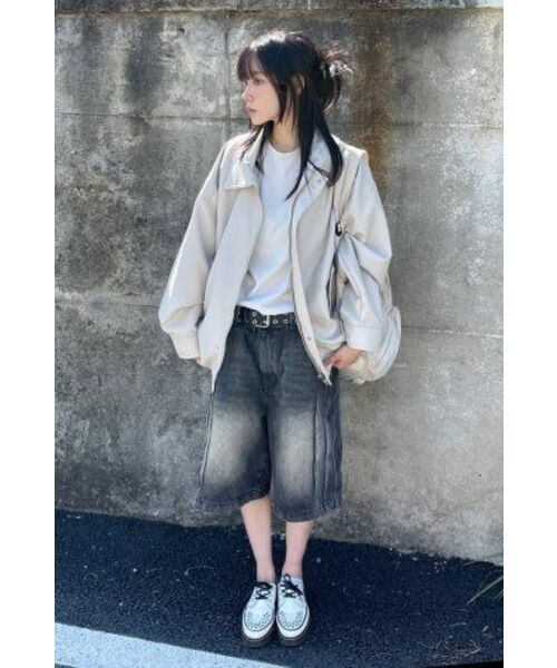 LADY VOLUME(レディーボリューム)の「465-1ビーガンレザーオーバーフィットジャケット_CREAM(ライダースジャケット・レディース・その他・FREE)」の9枚目の写真